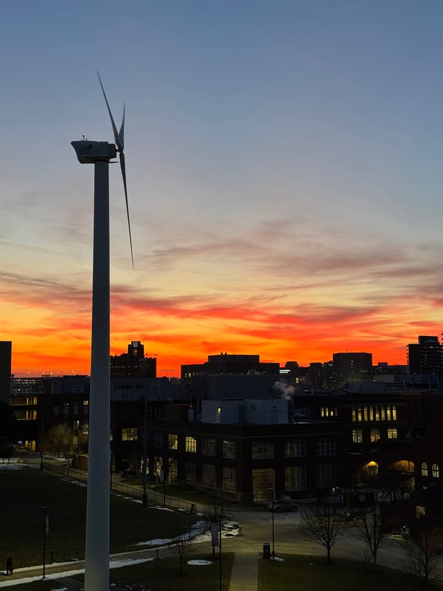 Sunset at Case Western Reserve University campus.
